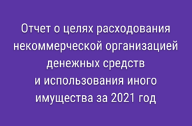 Отчет о целях расходования денежных средств. 2021г